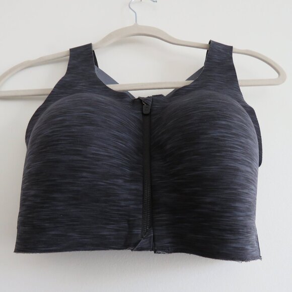 LULULEMON Enlite Bra Zip Front High Support Static Rain Dark Cast Black Size 32E - Picture 7 of 13